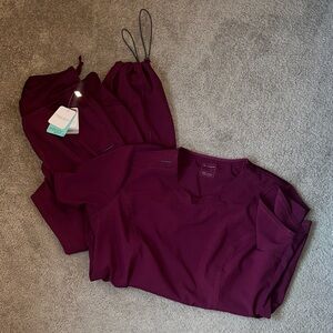 Cherokee burgundy Scrub Set